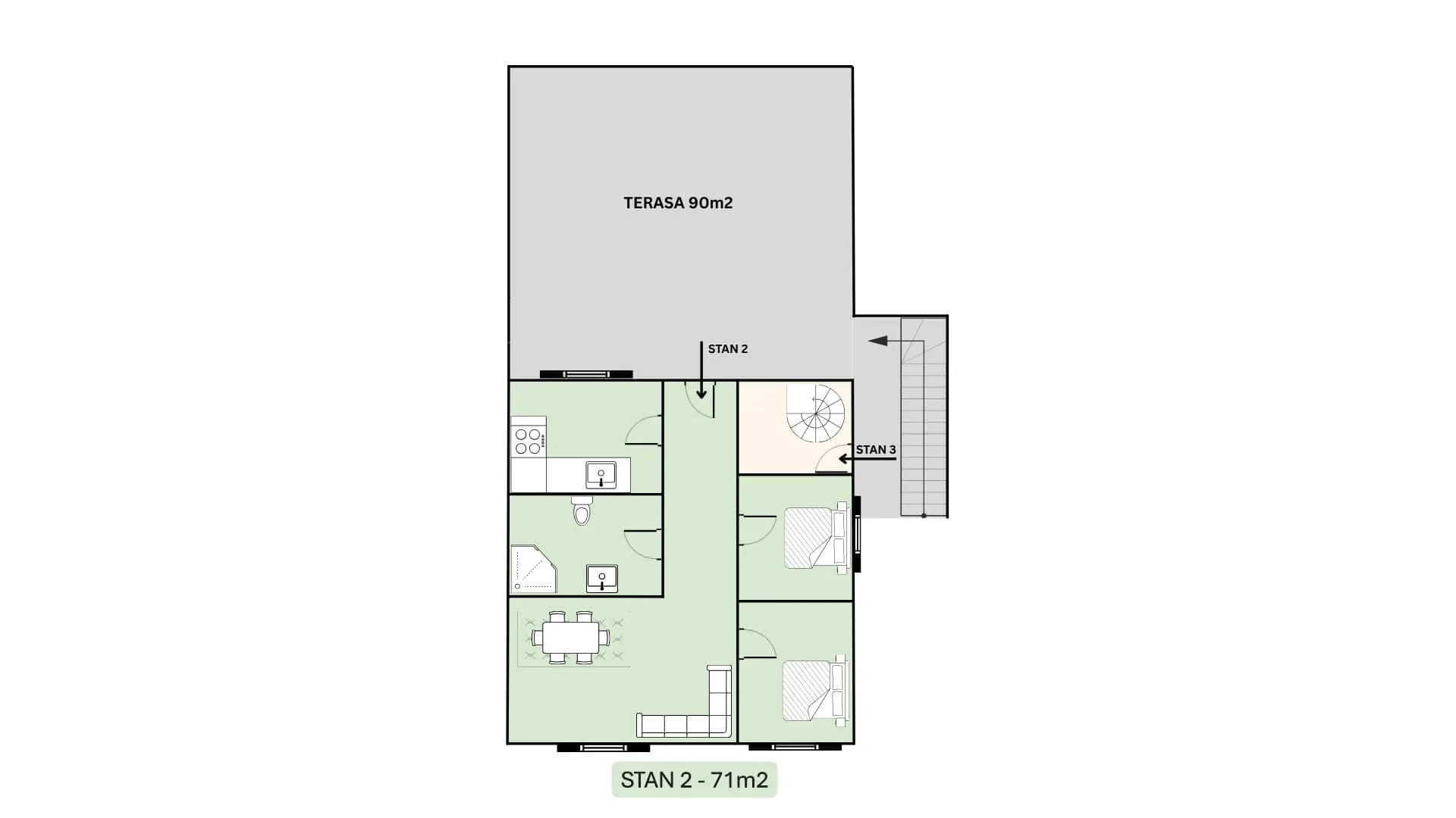 višestambena kuća sa 4 odvojena stana 263 m² , gornja dubrava (trnovčica) - slika 42