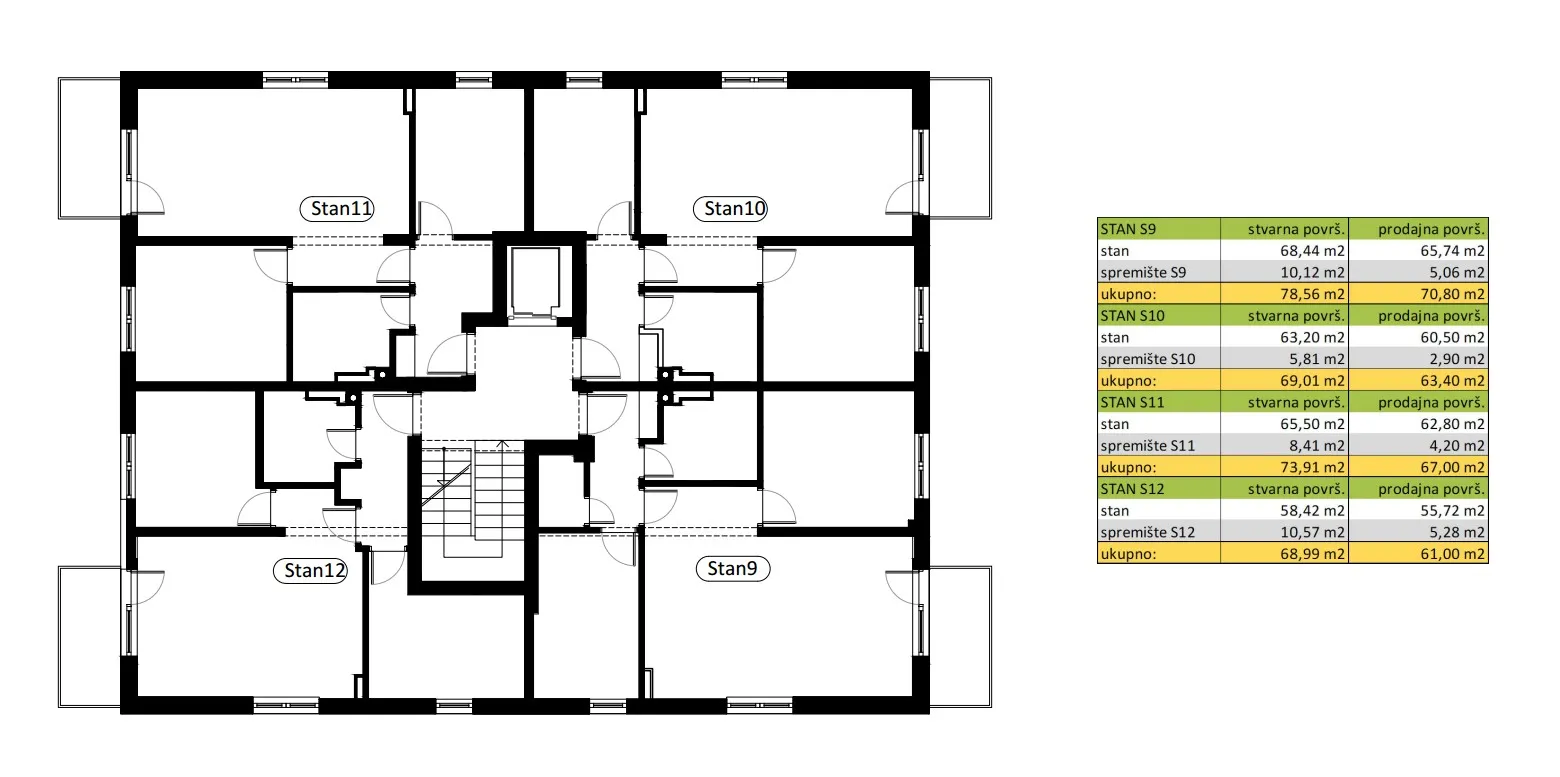 novogradnja u centru novog marofa – moderan stan s balkonom 73,91m² - slika 8