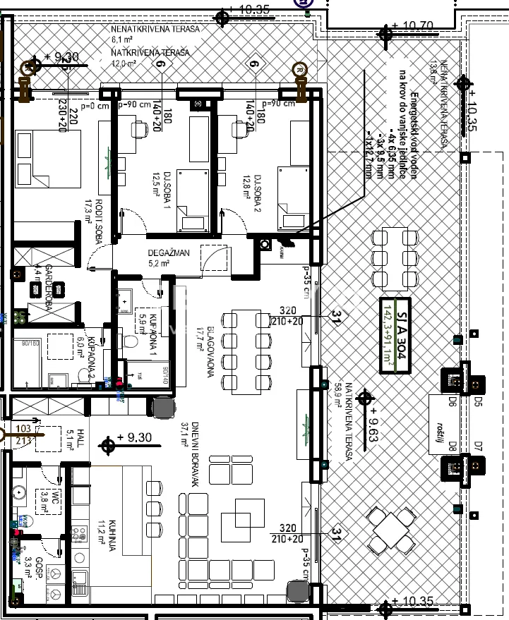 čakovec – globetka | 142,3 m² + 90,7 m² terase | novogradnja | penthouse - slika 2