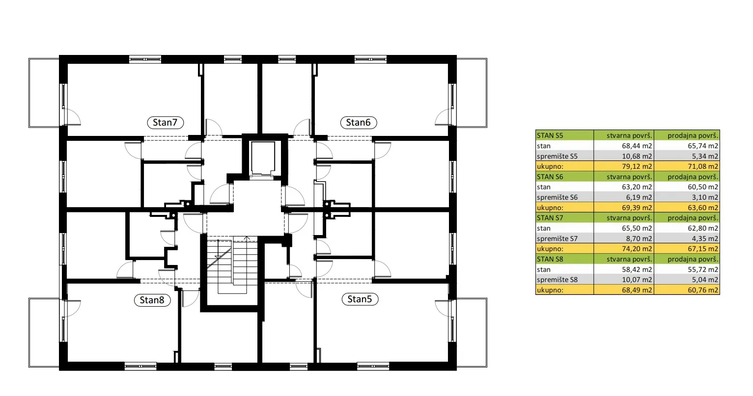 novogradnja u centru novog marofa – moderan stan s balkonom 68,49m² - slika 8