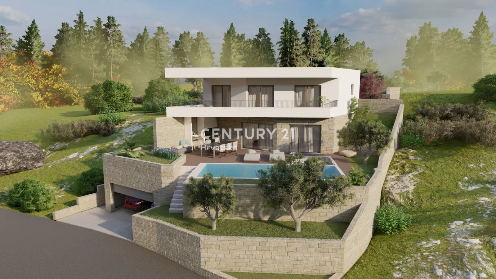 građevinsko zemljište s projektom luksuzne vile( pogled more ) 180 m od mora - slika 14