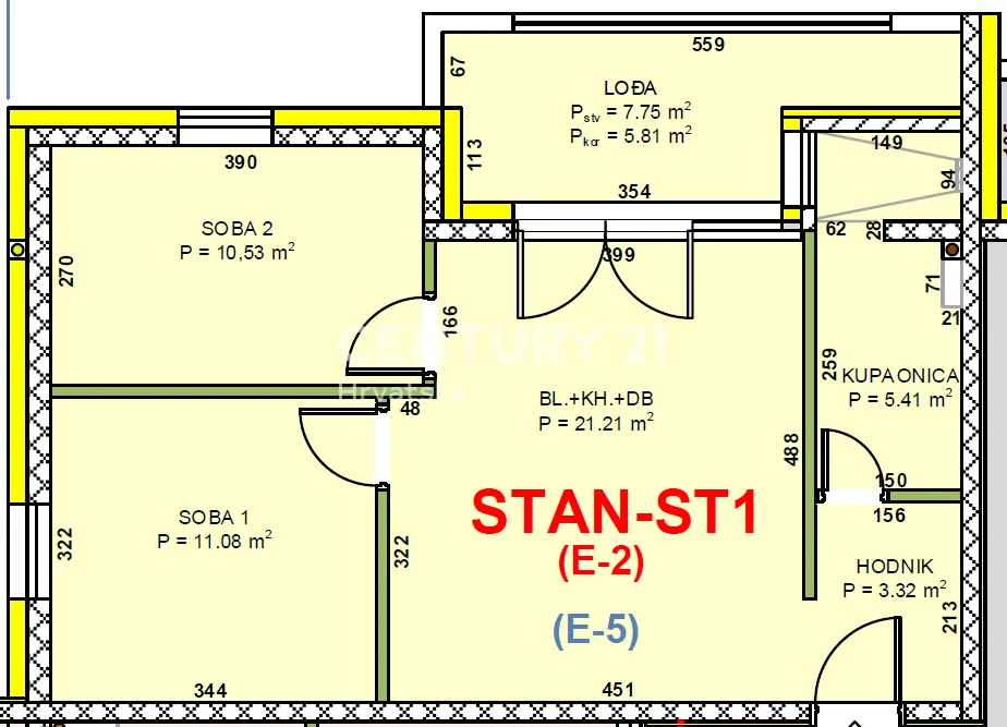 ivanec – centar | trosobni stan 57,26 m² + lođa 5,81 m² + spremište 8,09 m² | 1. kat | novogradnja | ključ u ruke | pogled na ivanščicu - slika 2