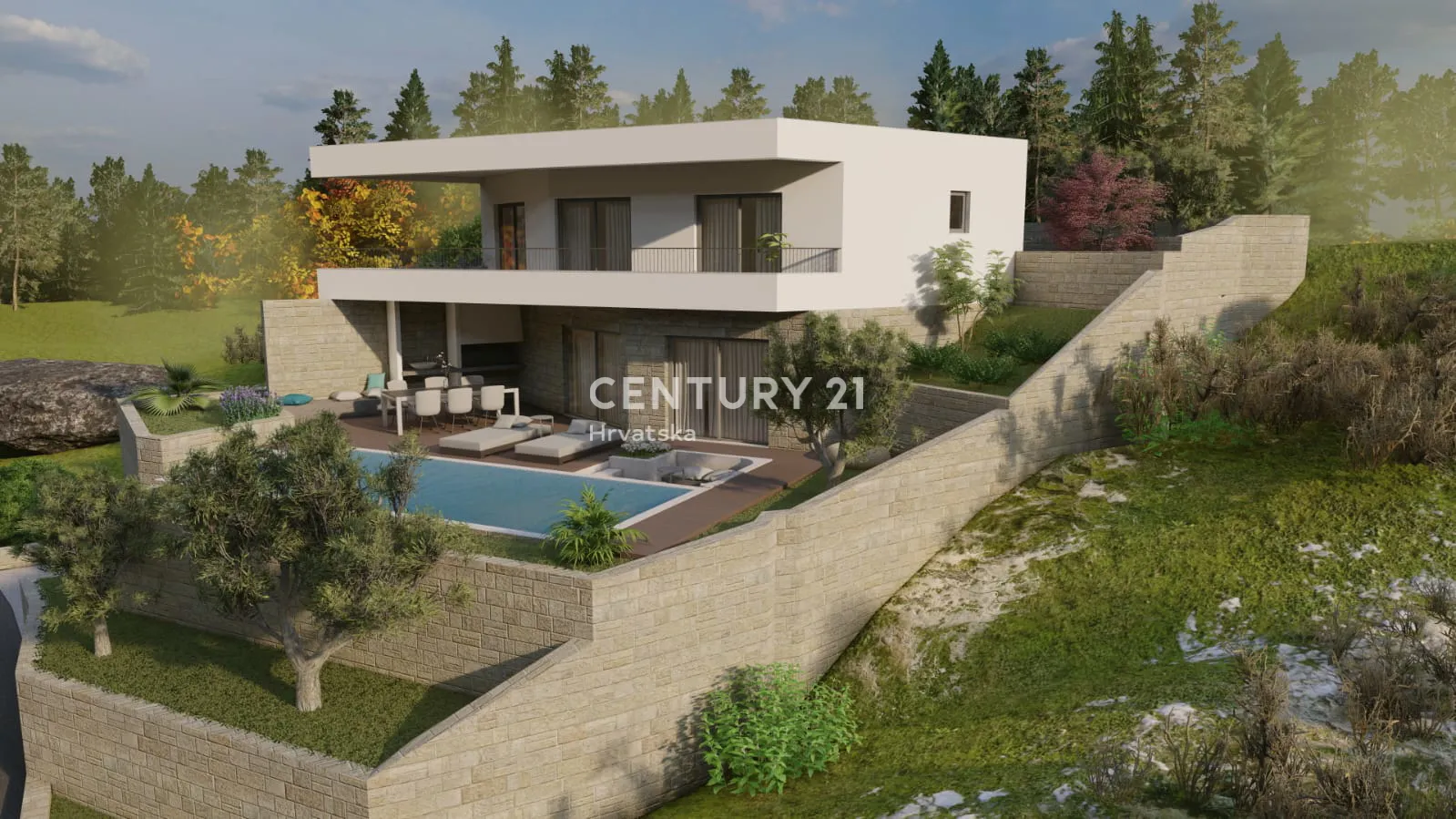 građevinsko zemljište s projektom luksuzne vile( pogled more ) 180 m od mora - slika 15