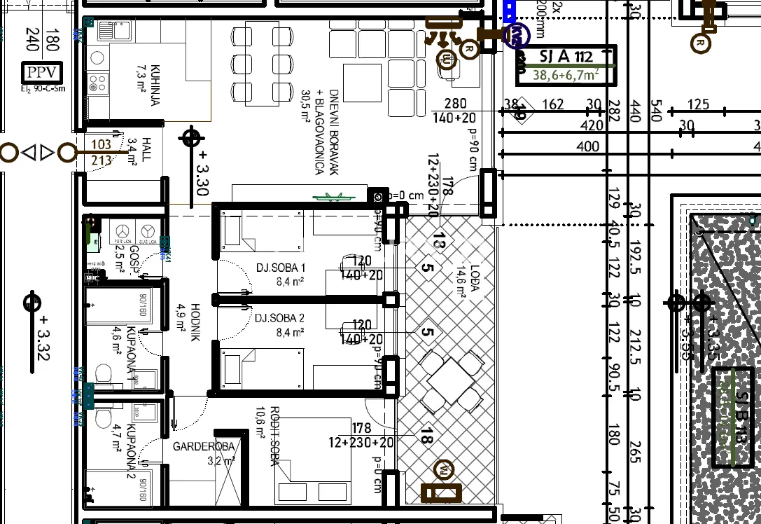 čakovec – globetka | trosobni stan 88,5 m² + lođa 14,6 m² | 1. kat | novogradnja | ključ u ruke - slika 2