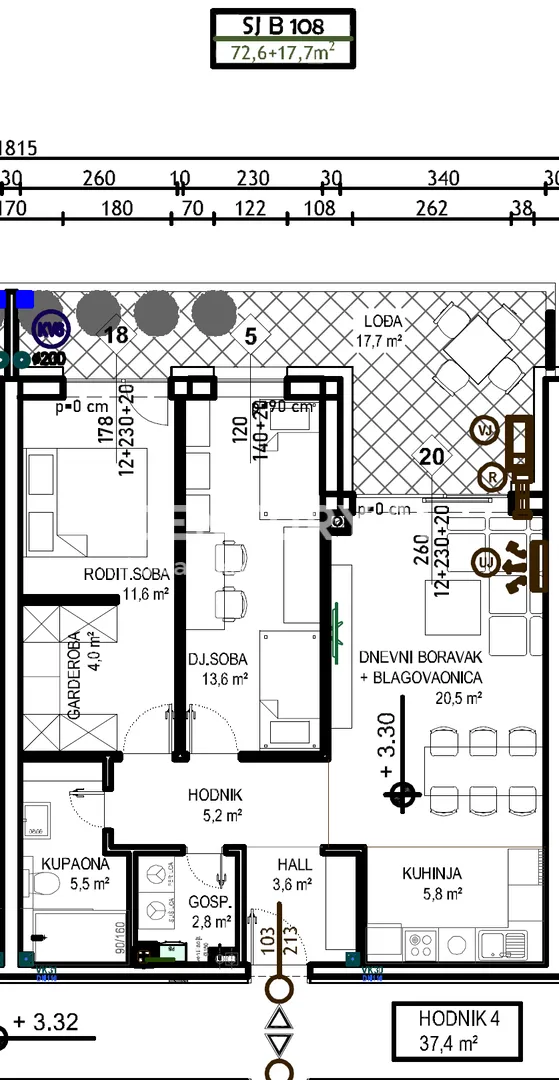 čakovec – globetka | dvosobni stan 72,6 m² + lođa 17,7 m² | 1. kat | novogradnja | ključ u ruke - slika 2