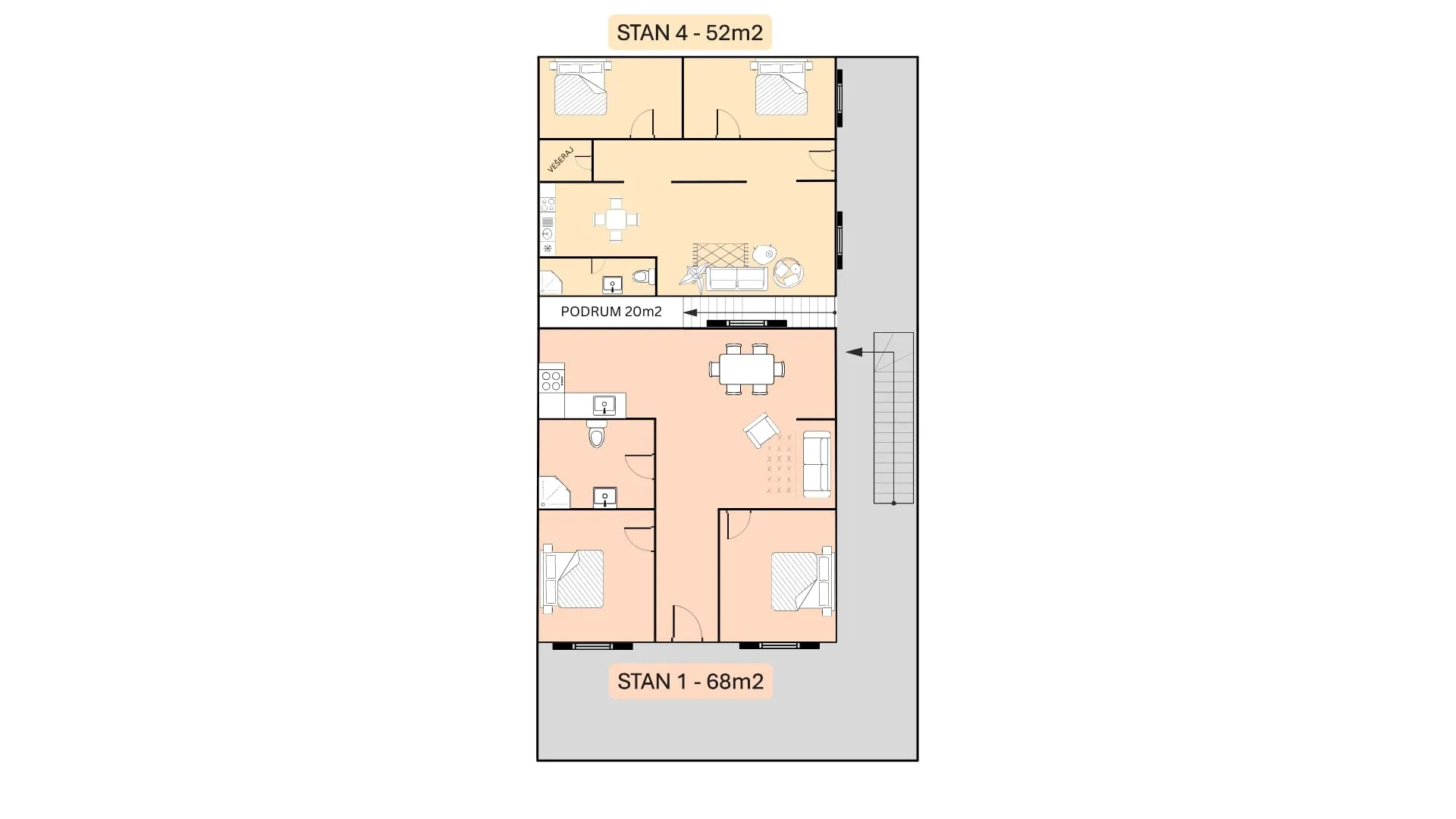 višestambena kuća sa 4 odvojena stana 263 m² , gornja dubrava (trnovčica) - slika 41
