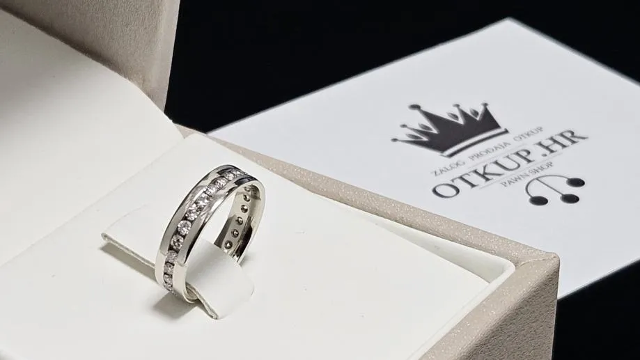 zlatni prsten s dijamantima 0.41ct 14k / r1, rate ! - slika 4