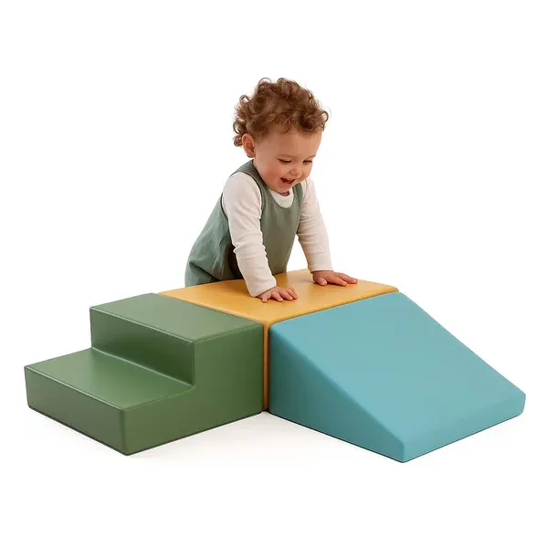 soft play set od 3 pjenastih blokova-pastelno tirkizna mini penjalica - slika 3