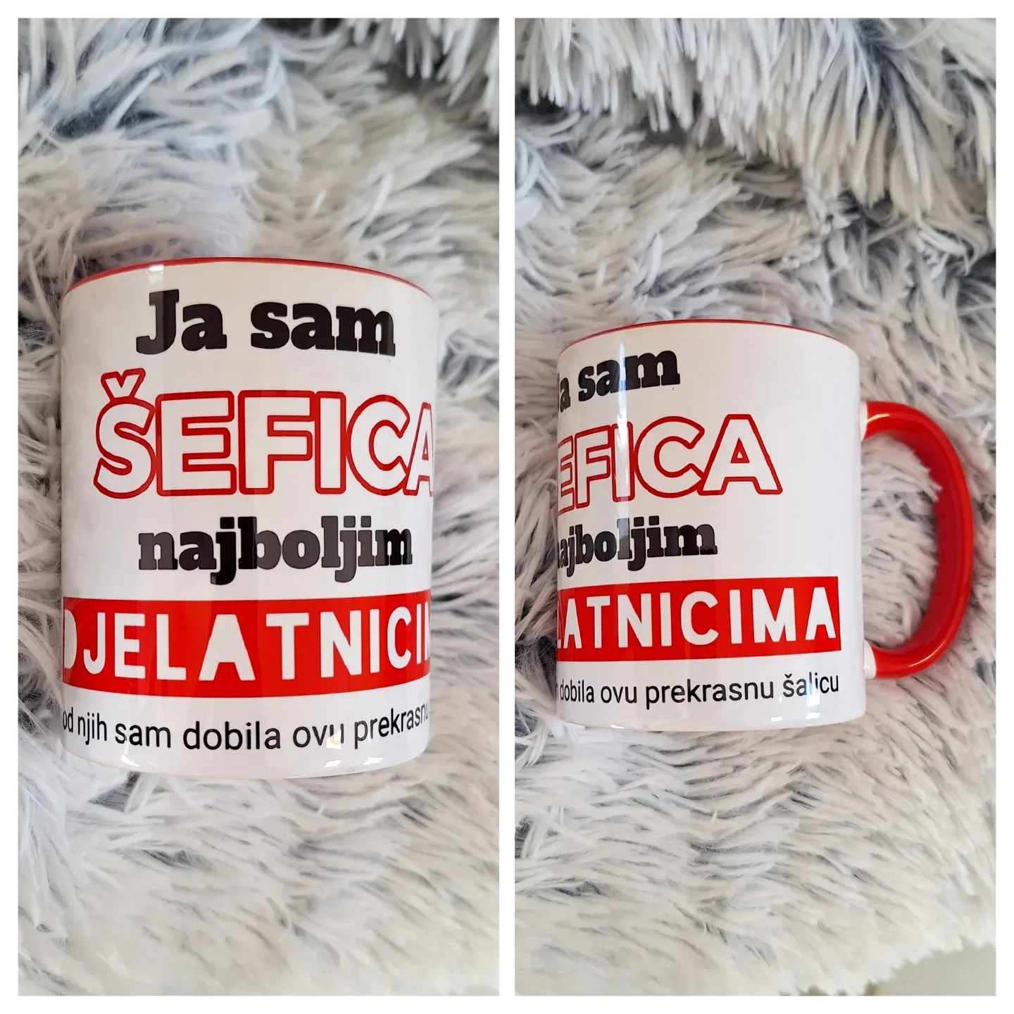 šalice s rubom i drškom u boji - slika 9