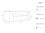 sofa ruby 2 sjedala, 174x93cm, materijal: baršun - slika 5