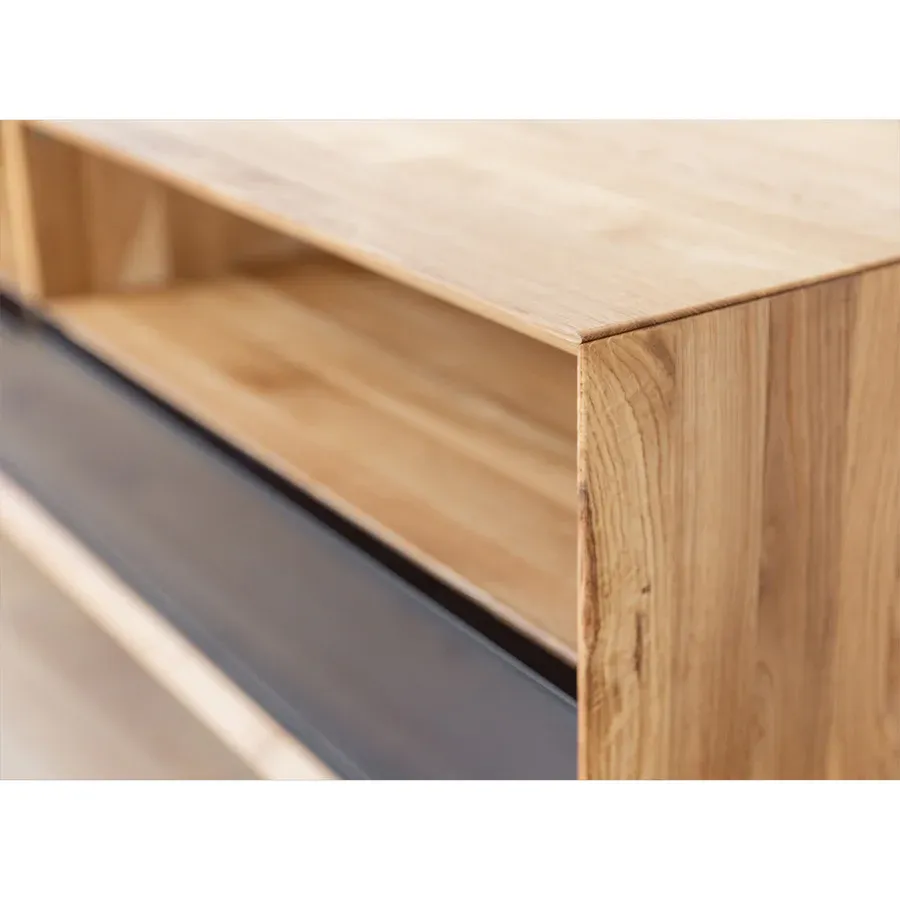 tv komoda modern loft 160x50cm, materijal: masivno drvo hrast - slika 7