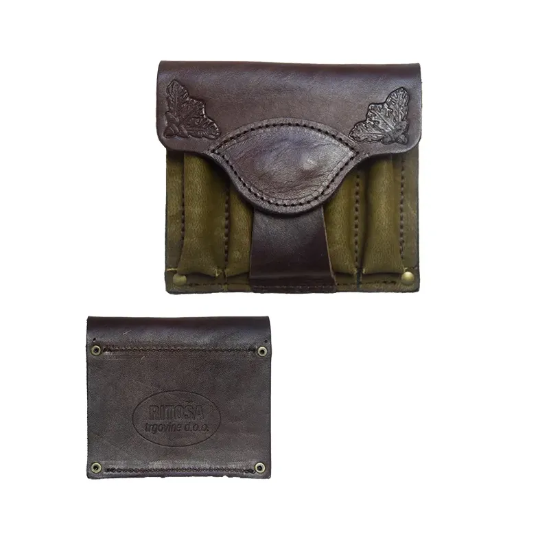 etui 5 naboja karabin (2 vrste) - ručni rad - koža - slika 3