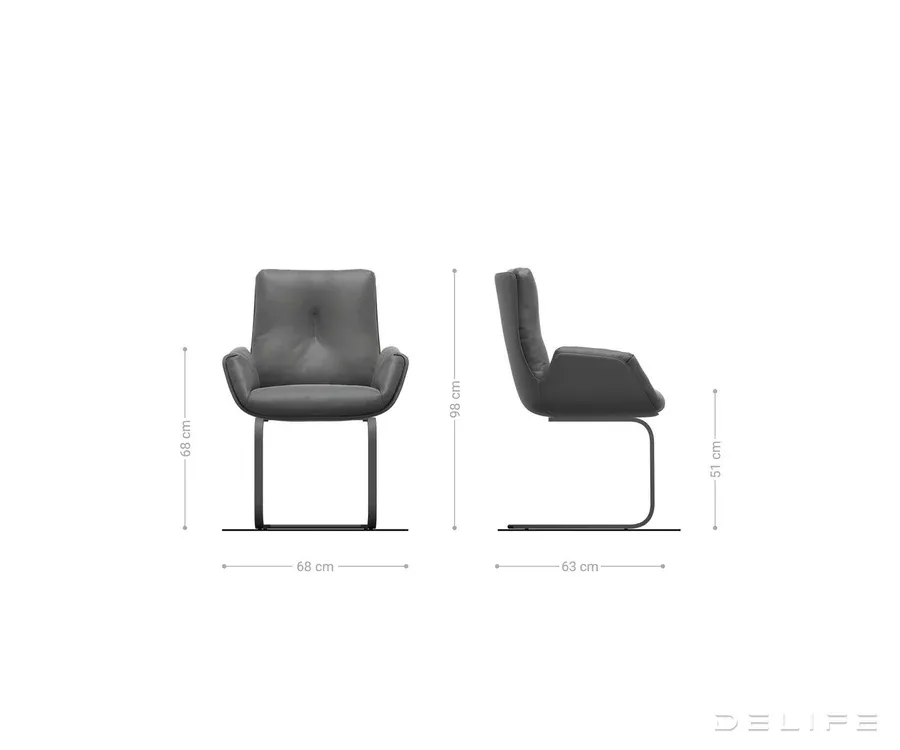 blagovaonska stolica clea, materijal: chenille/koža - slika 6