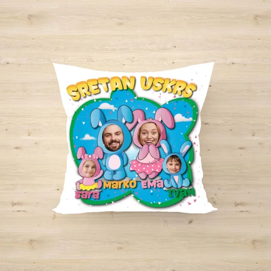 Personalizirani jastučić za obitelj Uskrs - Osijek