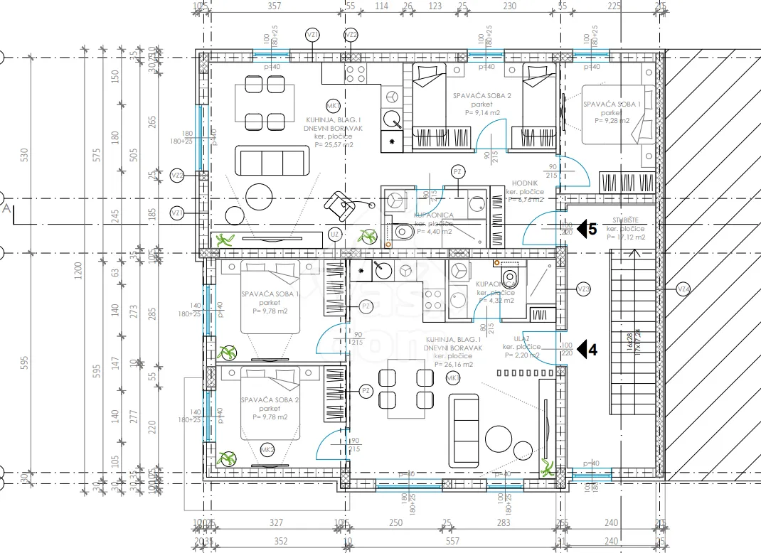 zadar, bibinje, stan penthouse 55,15 m2 + terasa 13,43 m2 - slika 31