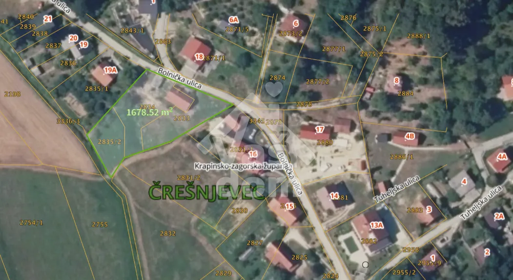 TUHELJSKE TOPLICE GRAĐEVINSKO ZEMLJIŠTE cca 800 m2 - Tuheljske Toplice, Tuhelj
