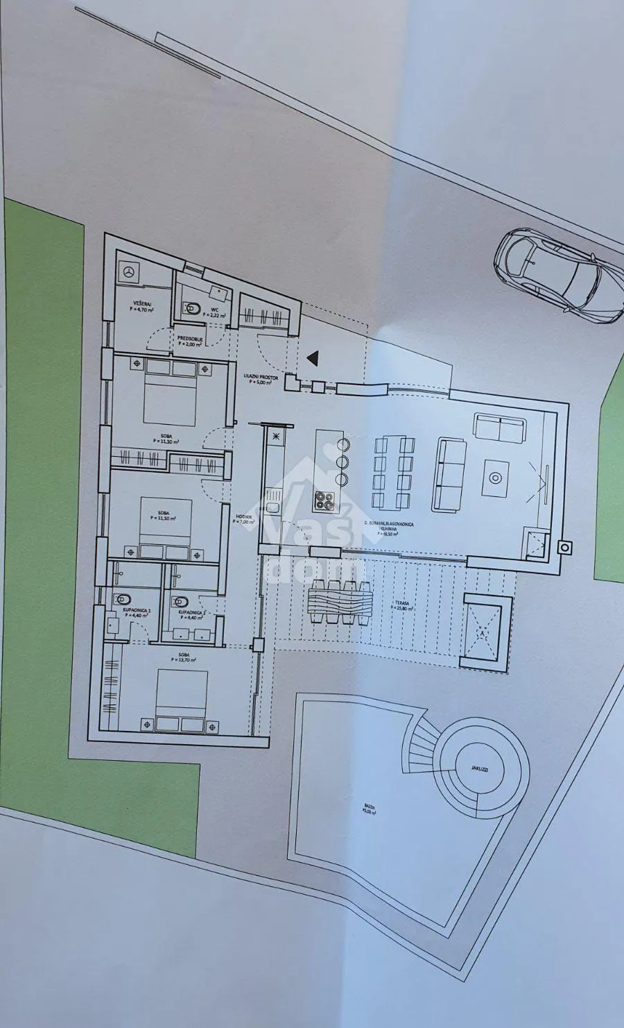 sukošan, debeljak, kuća 144 m2 s bazenom 50 m2 - slika 29