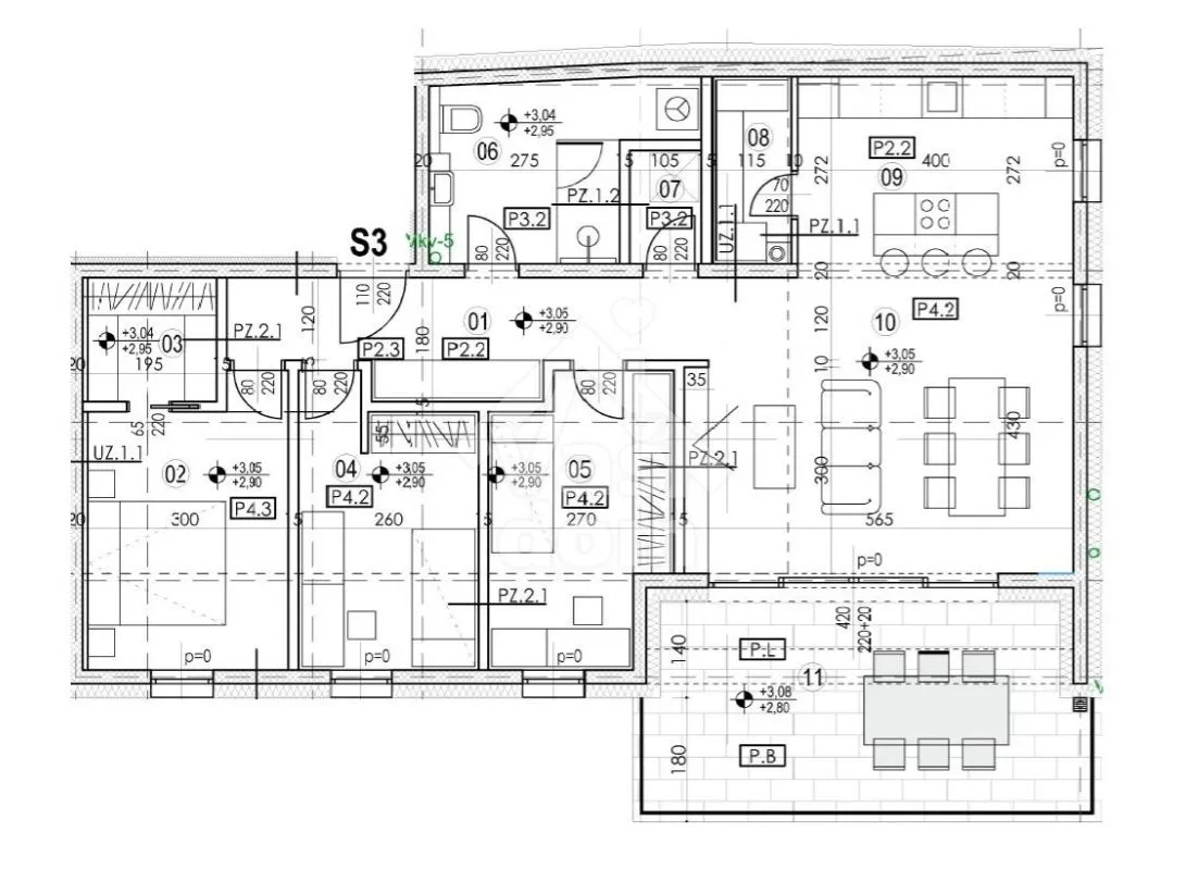 varaždin centar, stan 106,54 m2 1. kat novogradnja - slika 5