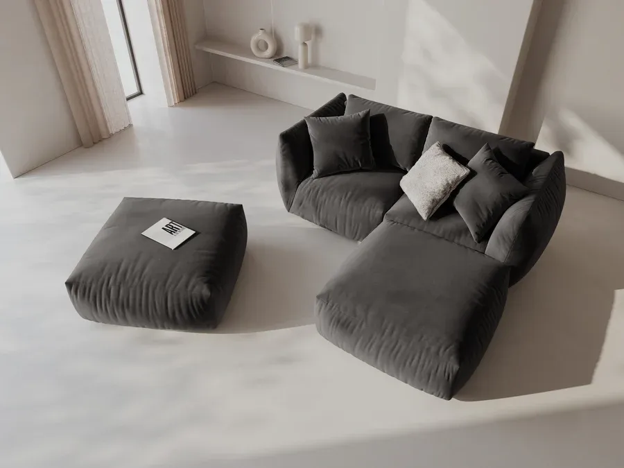modularna kutna garnitura chris 220x200cm, materijal: baršun - slika 4