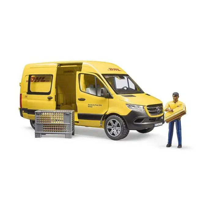bruder mb sprinter dhl sa radnom opremom i figuricom - slika 3