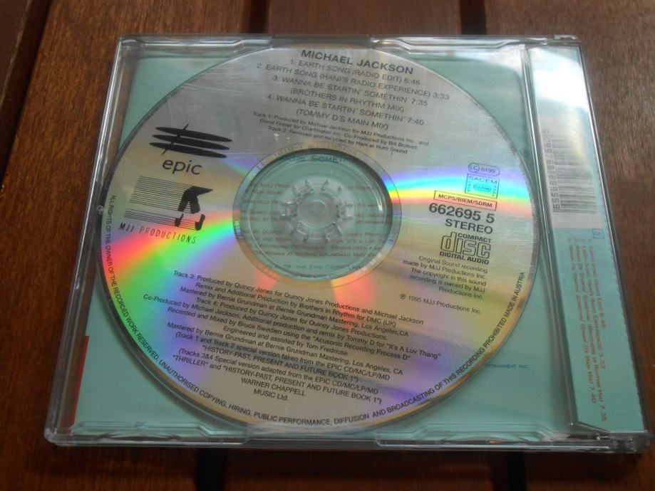 michael jackson ‎– earth song / wanna be startin' somethin' - slika 2