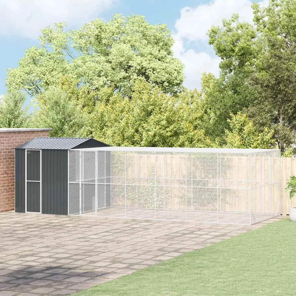 vidaXL Kavez za ptice Antracit 845 x 304 x 247 cm Cinkani čelik - Venlo