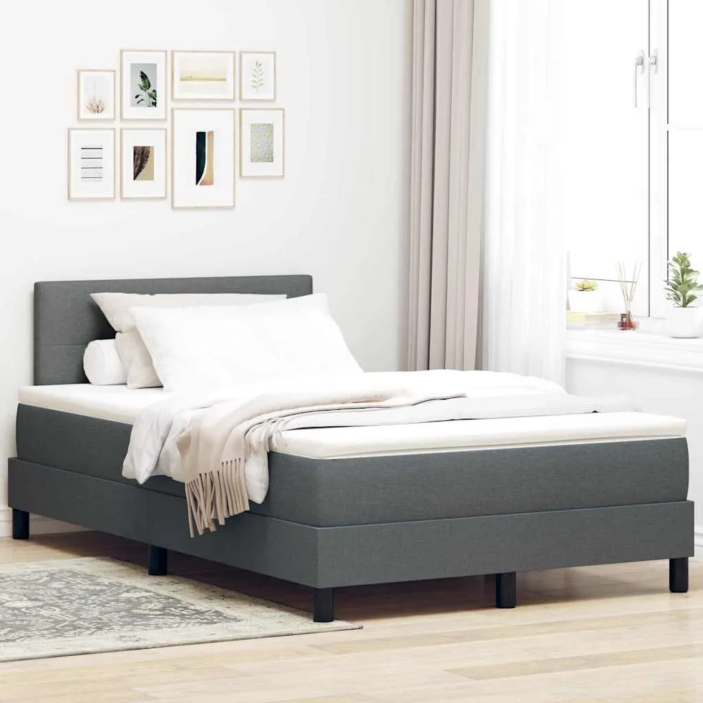 vidaXL Krevet s opruga kutije Tamno siva 120 x 200 cm tkanina - Venlo
