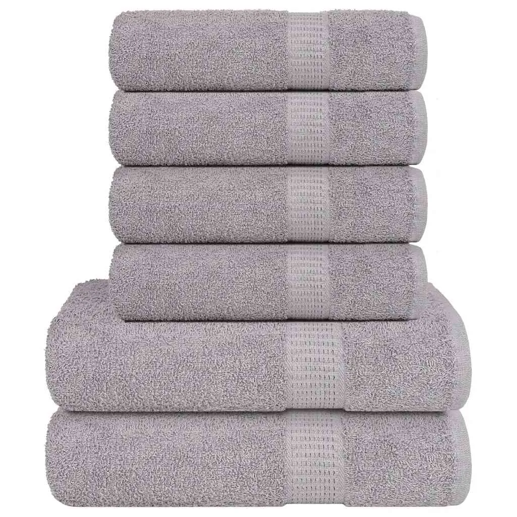 vidaxl set ručnika frogn od 6 dijelova sivi 360 g/m² - slika 1