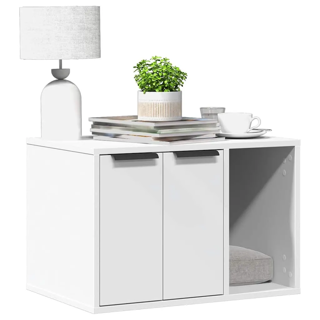 vidaxl kutija za mačji pijesak bijela 60x40x40 cm konstruirano drvo - slika 1
