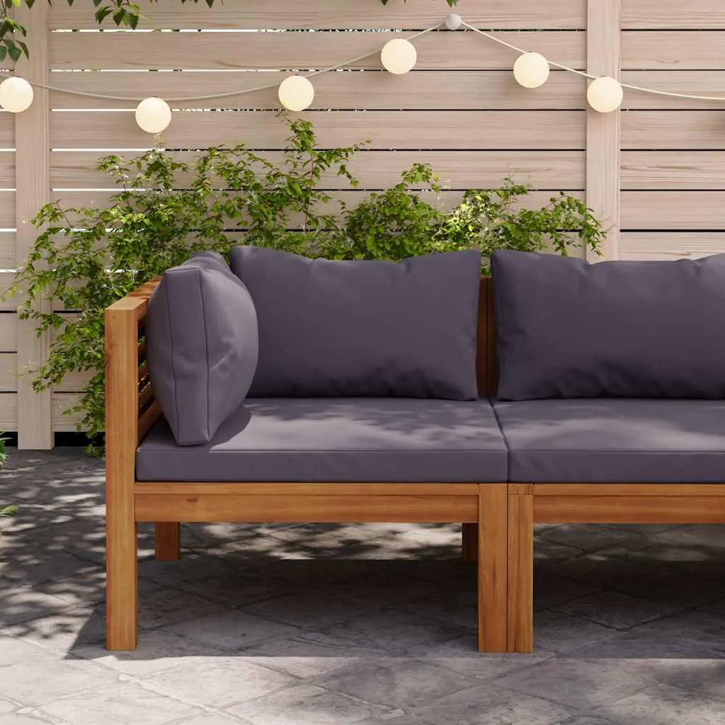 vidaXL Modularna kutna sofa s tamnosivim jastucima bagremovo drvo - Venlo