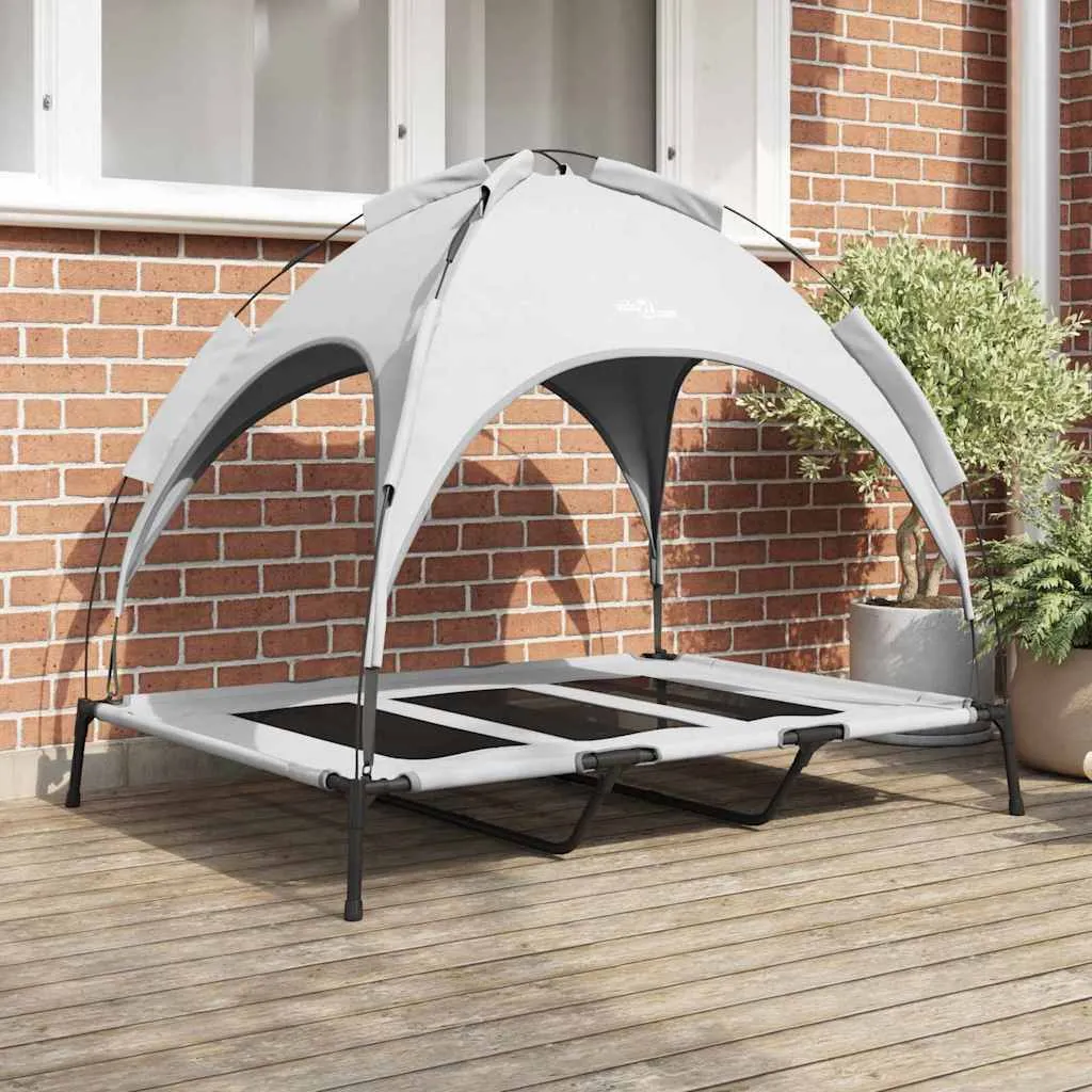 vidaxl krevet za psa srebrno siva 122 x 93 x 106,5 cm čelik - slika 1
