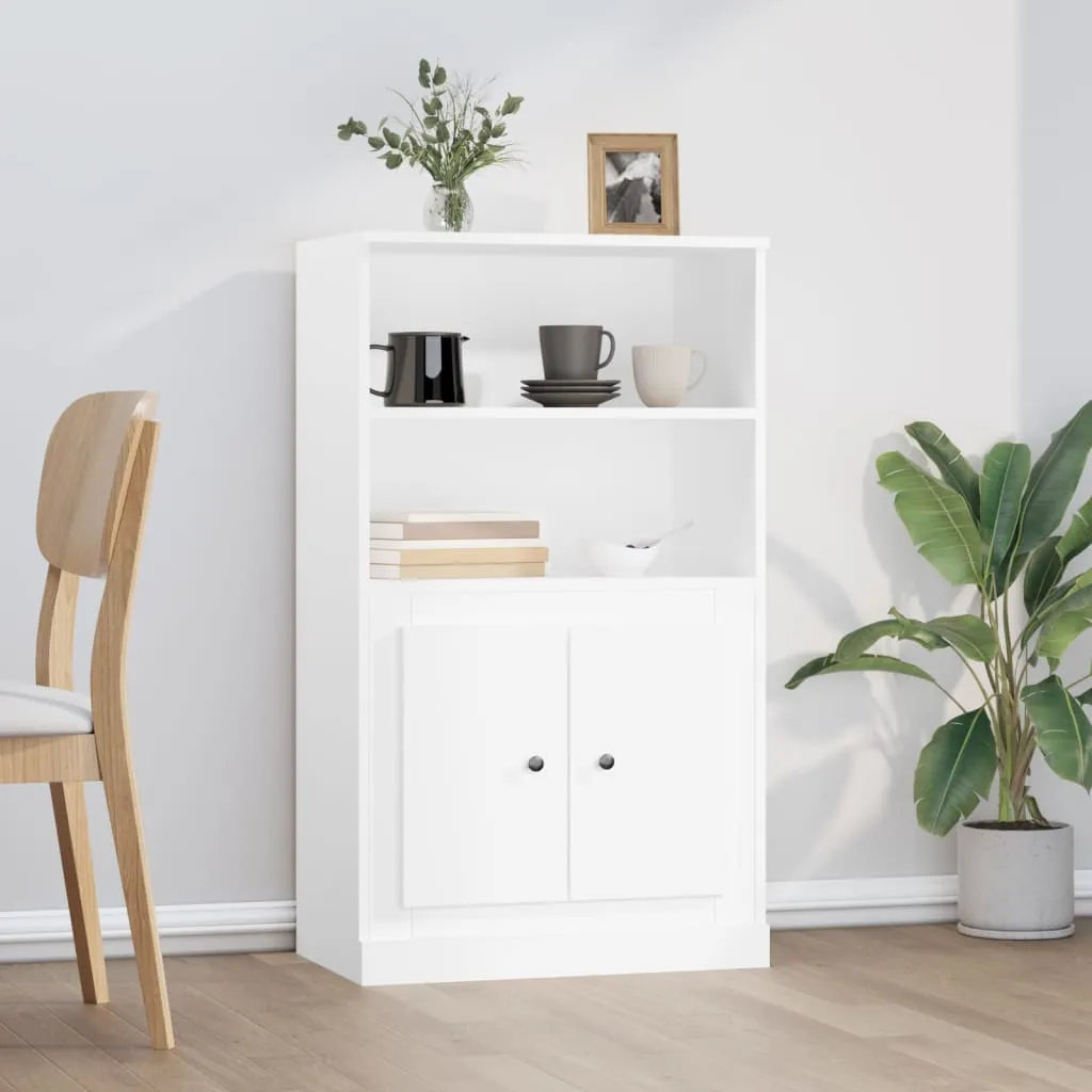 vidaXL Visoka komoda bijela 60 x 35,5 x 103,5 cm od konstruiranog drva - Venlo