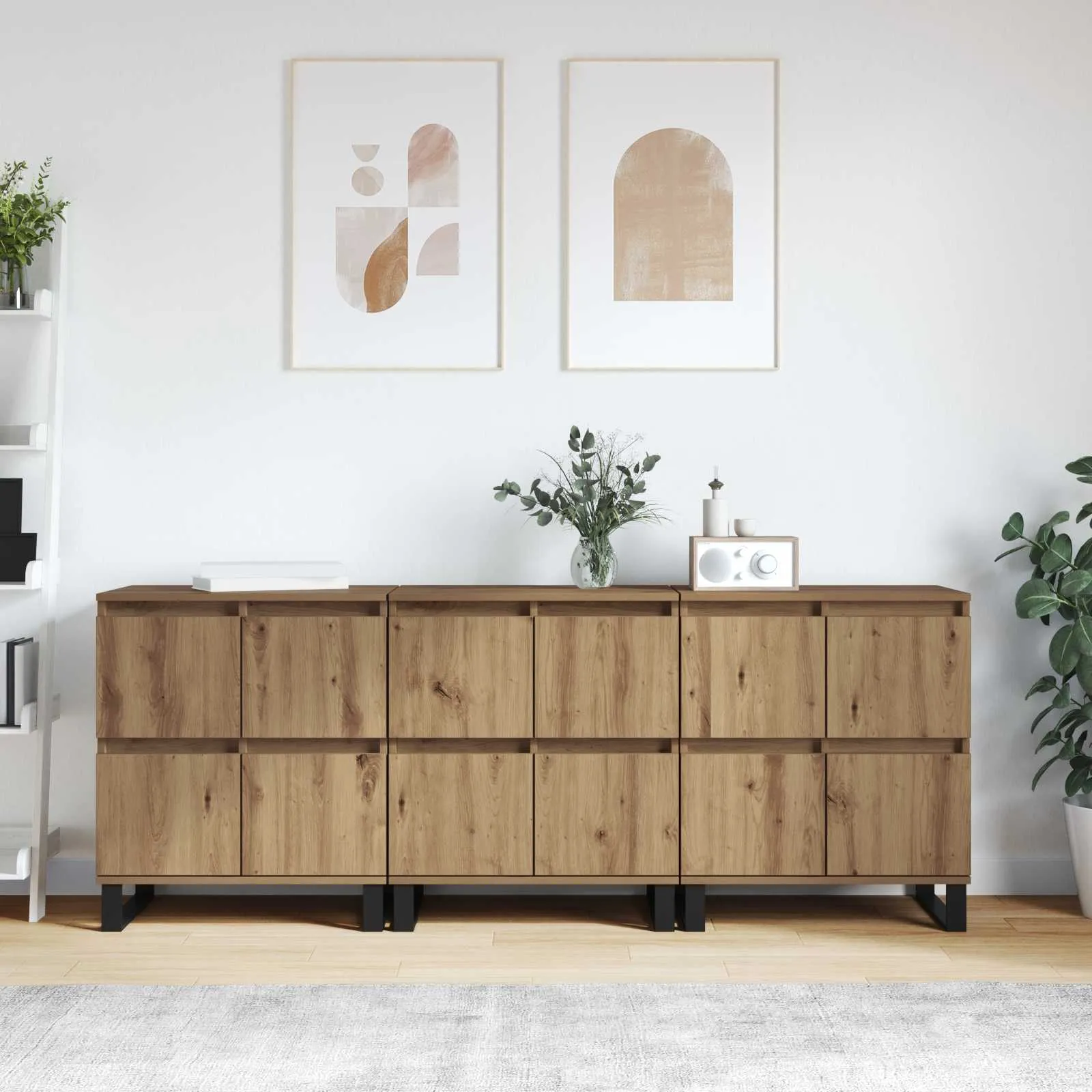 vidaXL Kreveta 3 kom. Umjetnički hrast 60 x 35 x 70 cm - Venlo