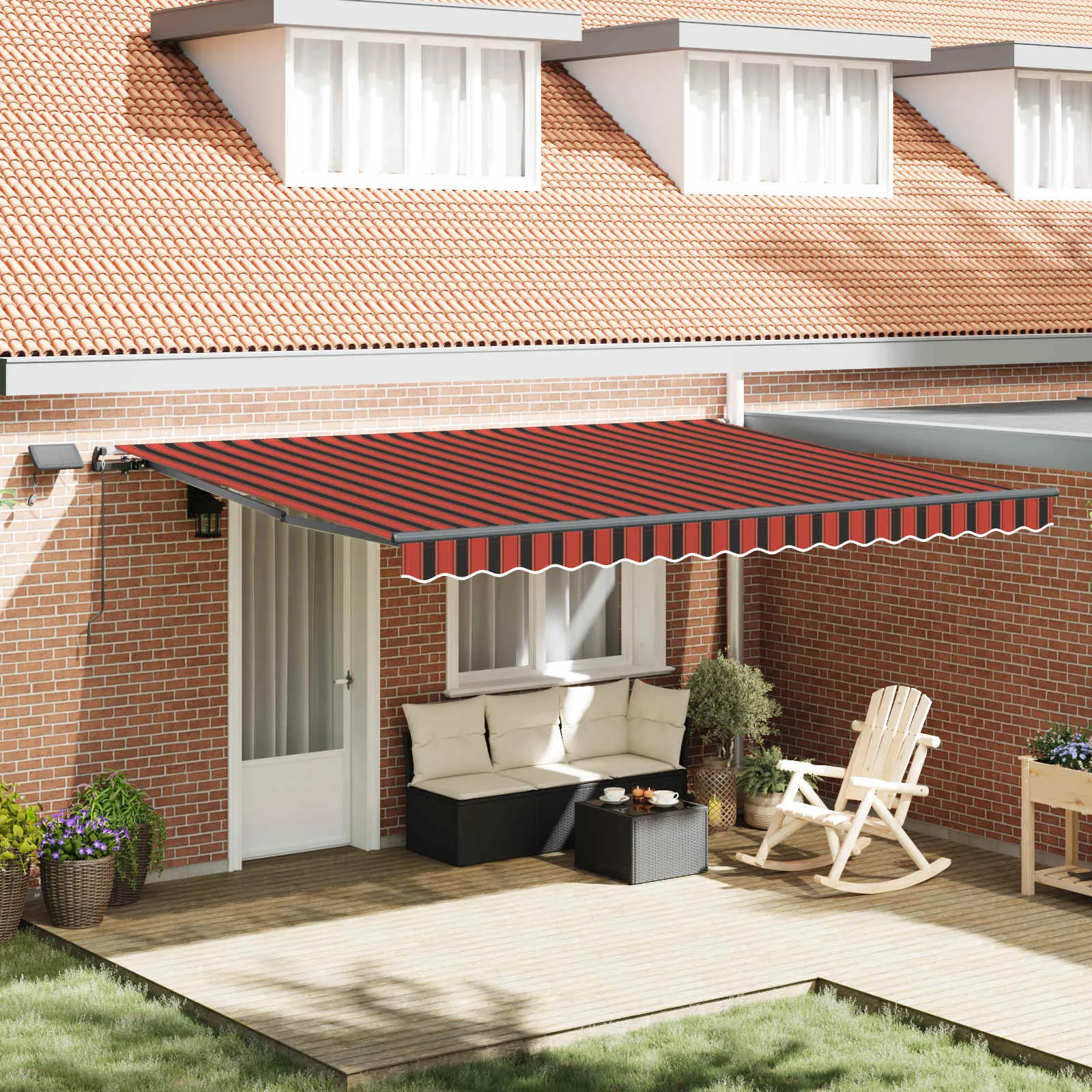 vidaXL Povlačivi tende narančasta i smeđa 450 × 350 cm - Venlo