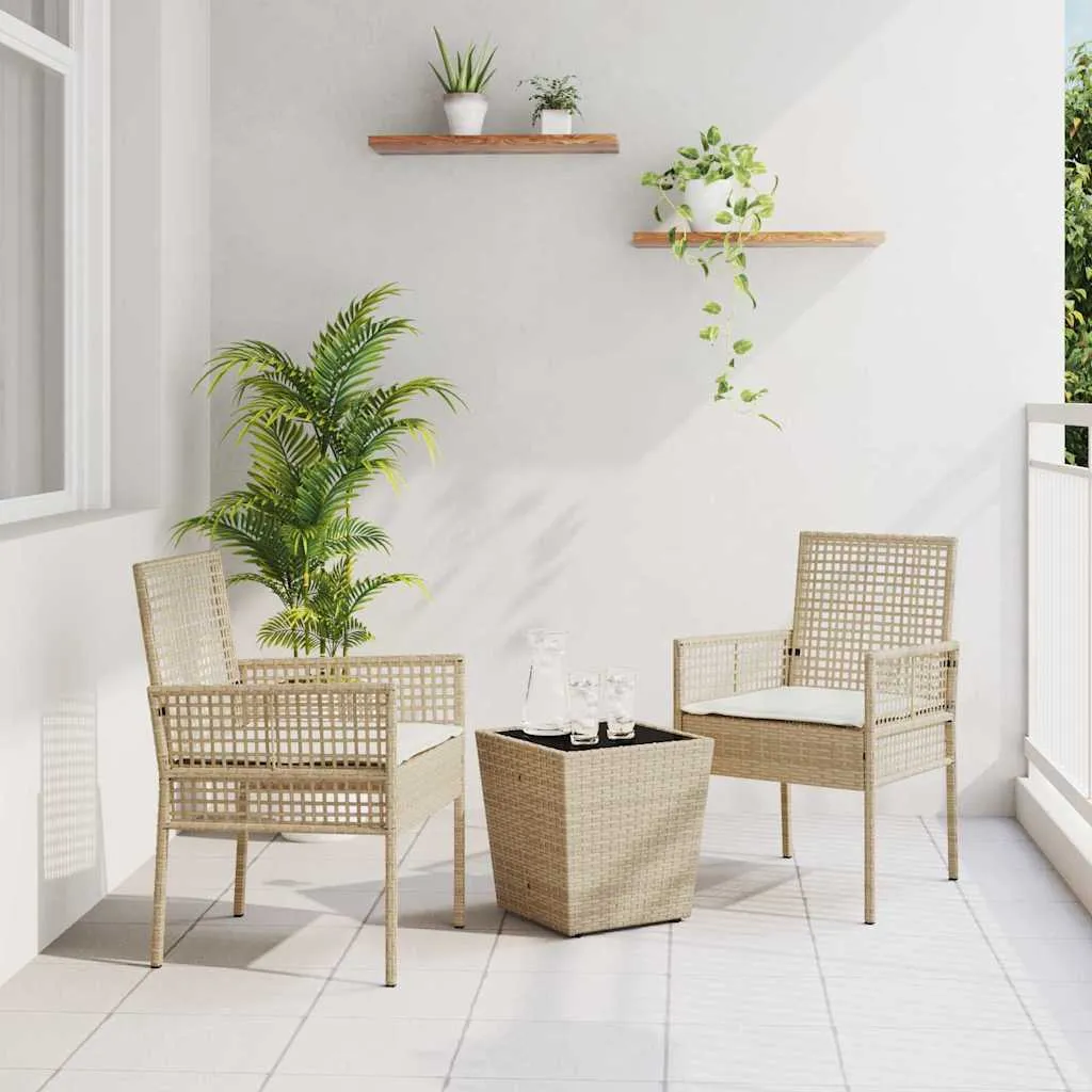 vidaXL Bistro set za vrt 3 kom. Bež poliratan - Venlo