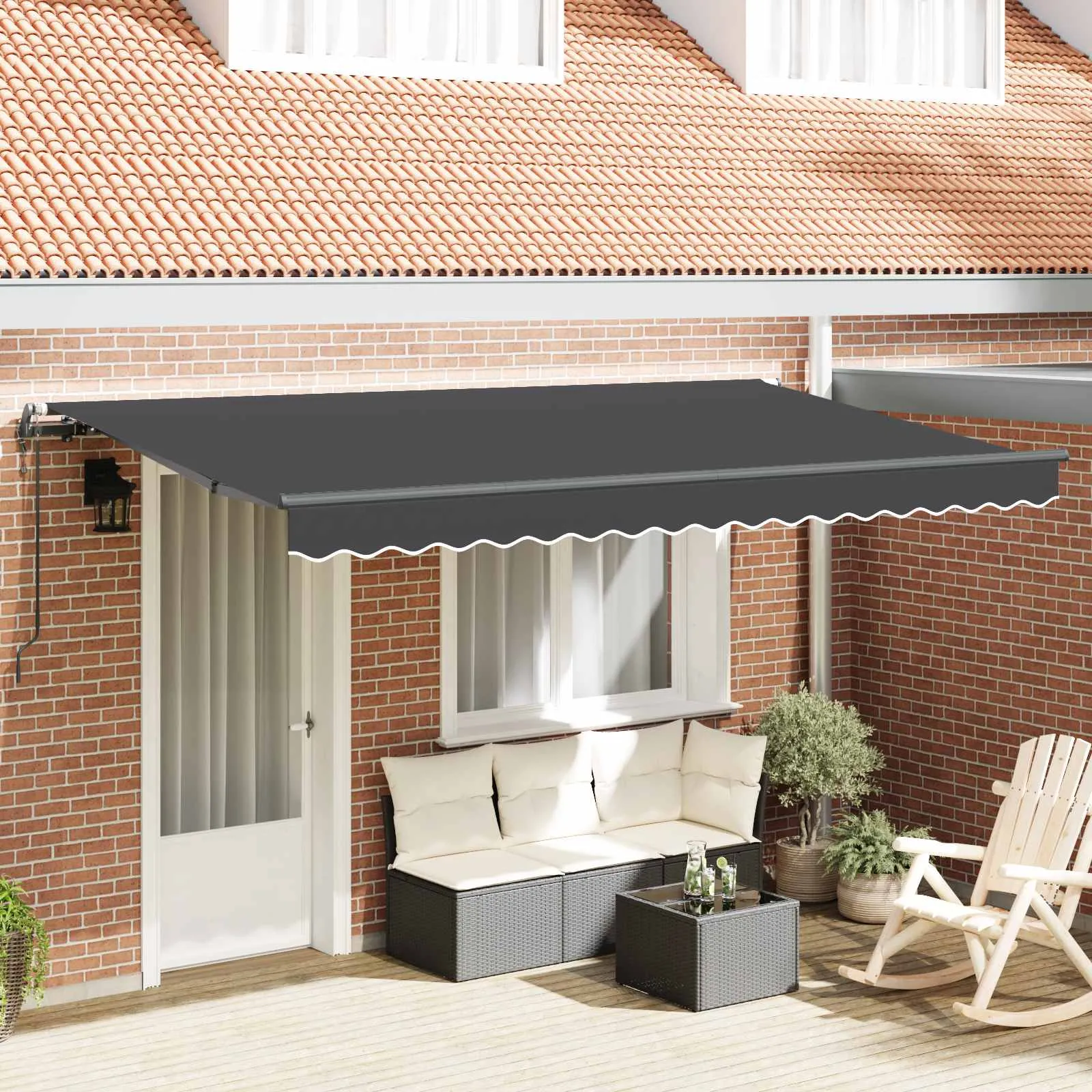 vidaXL Povlačivi tende Antracit 400 x 200 cm tkanina - Venlo