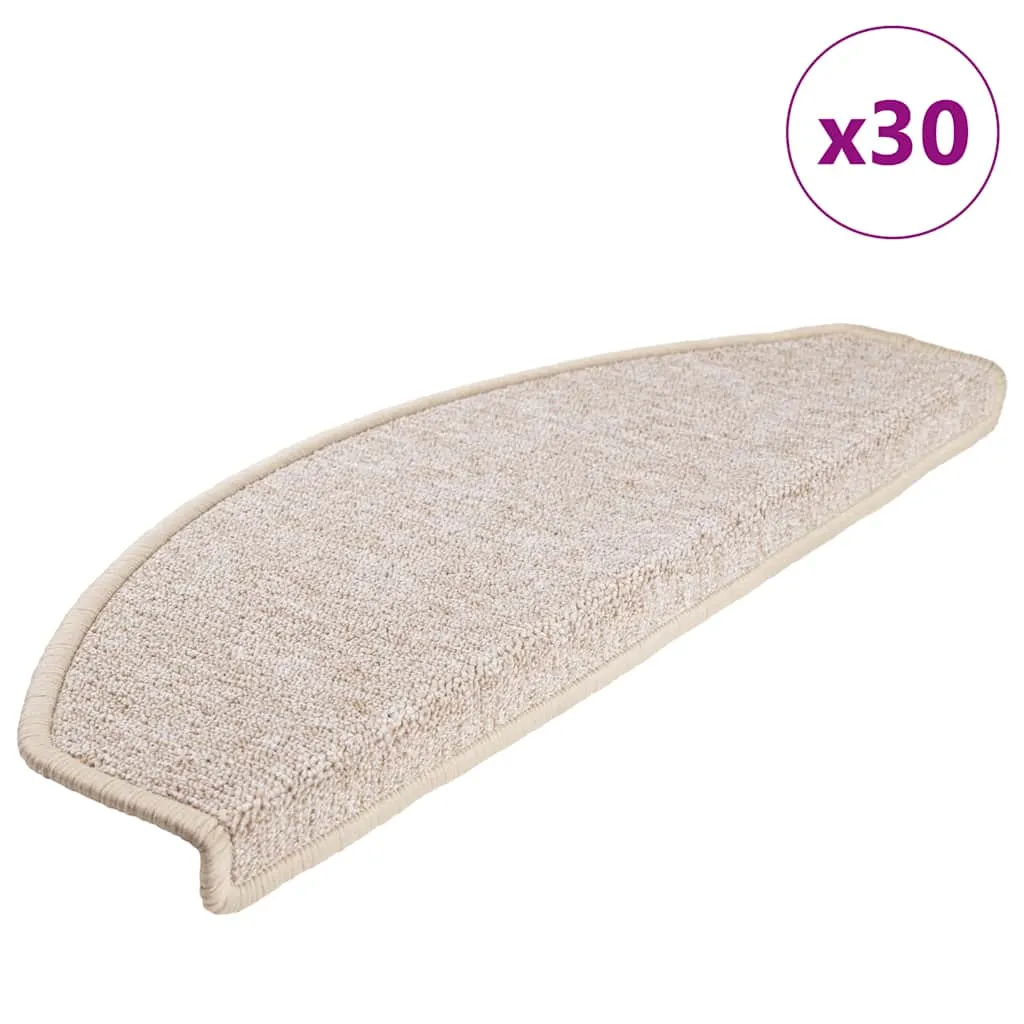 vidaxl prostirke za stepenice 30 kom 65x24x4 cm taupe poluokrugle velike - slika 1