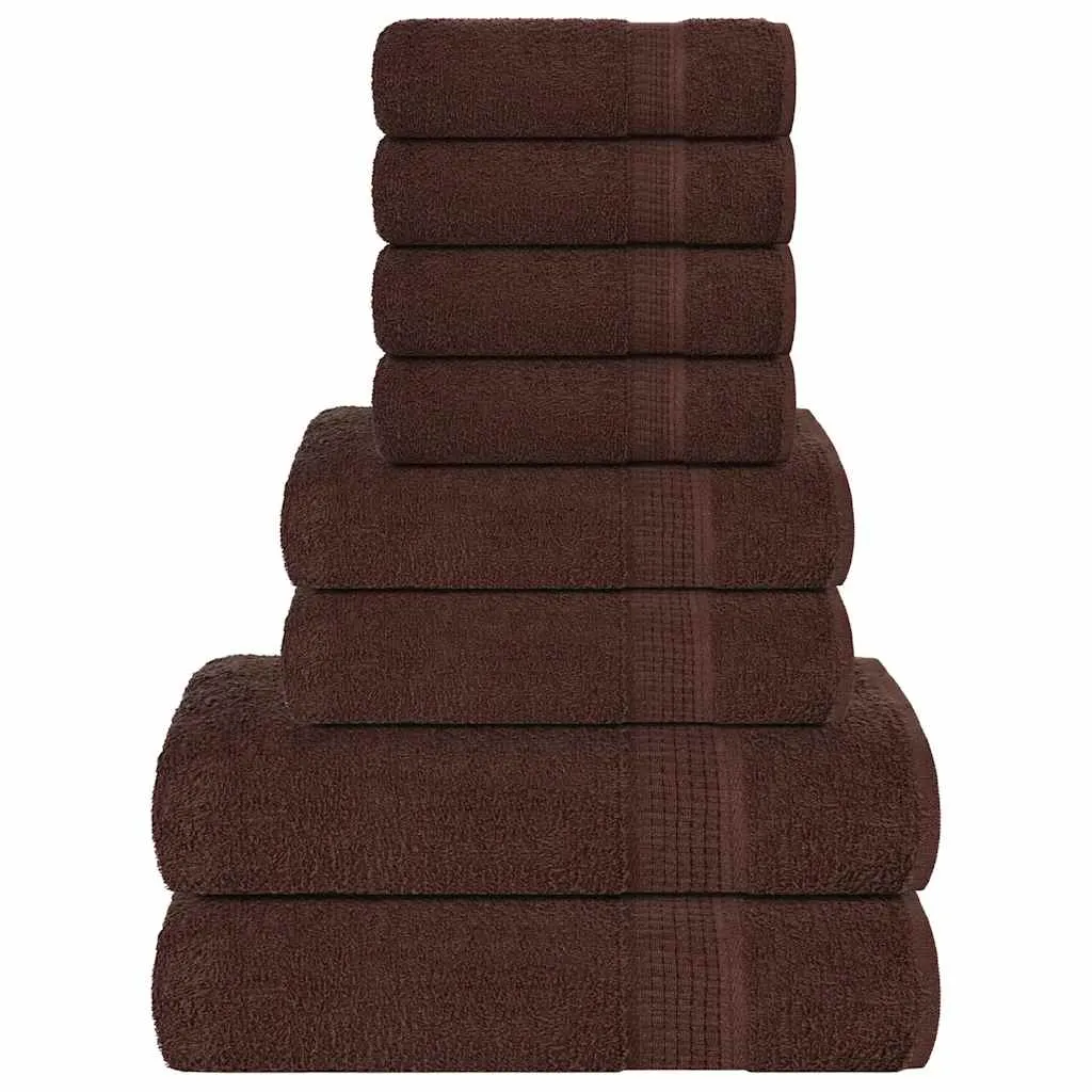 vidaxl set ručnika od 8 dijelova frogn smeđi 360 g/m² - slika 1