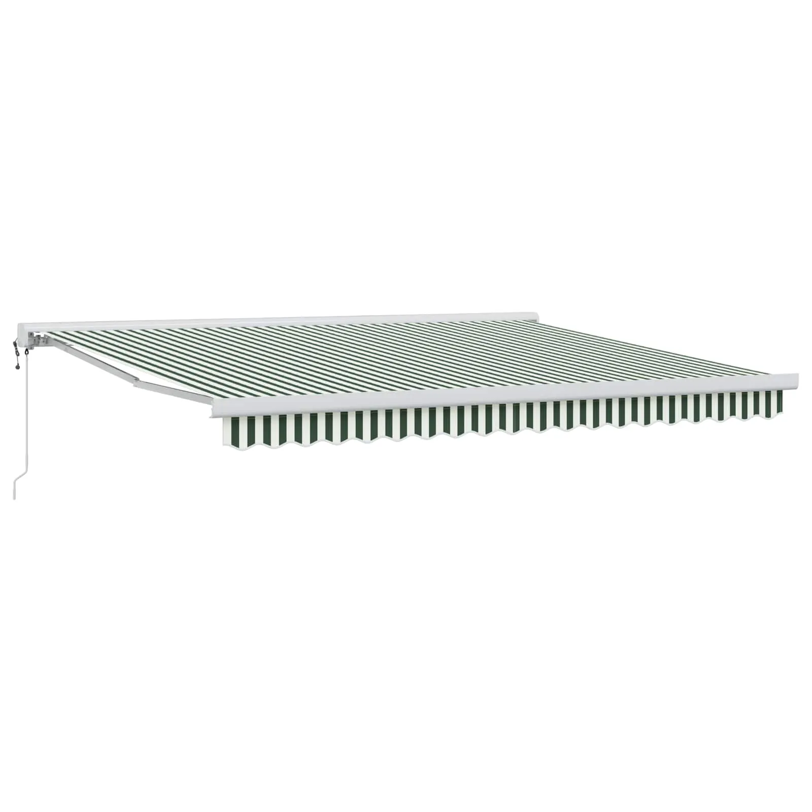vidaXL Povlačivi tende Zelena i bijela 400 × 300 cm Tkanina i Metal - Venlo
