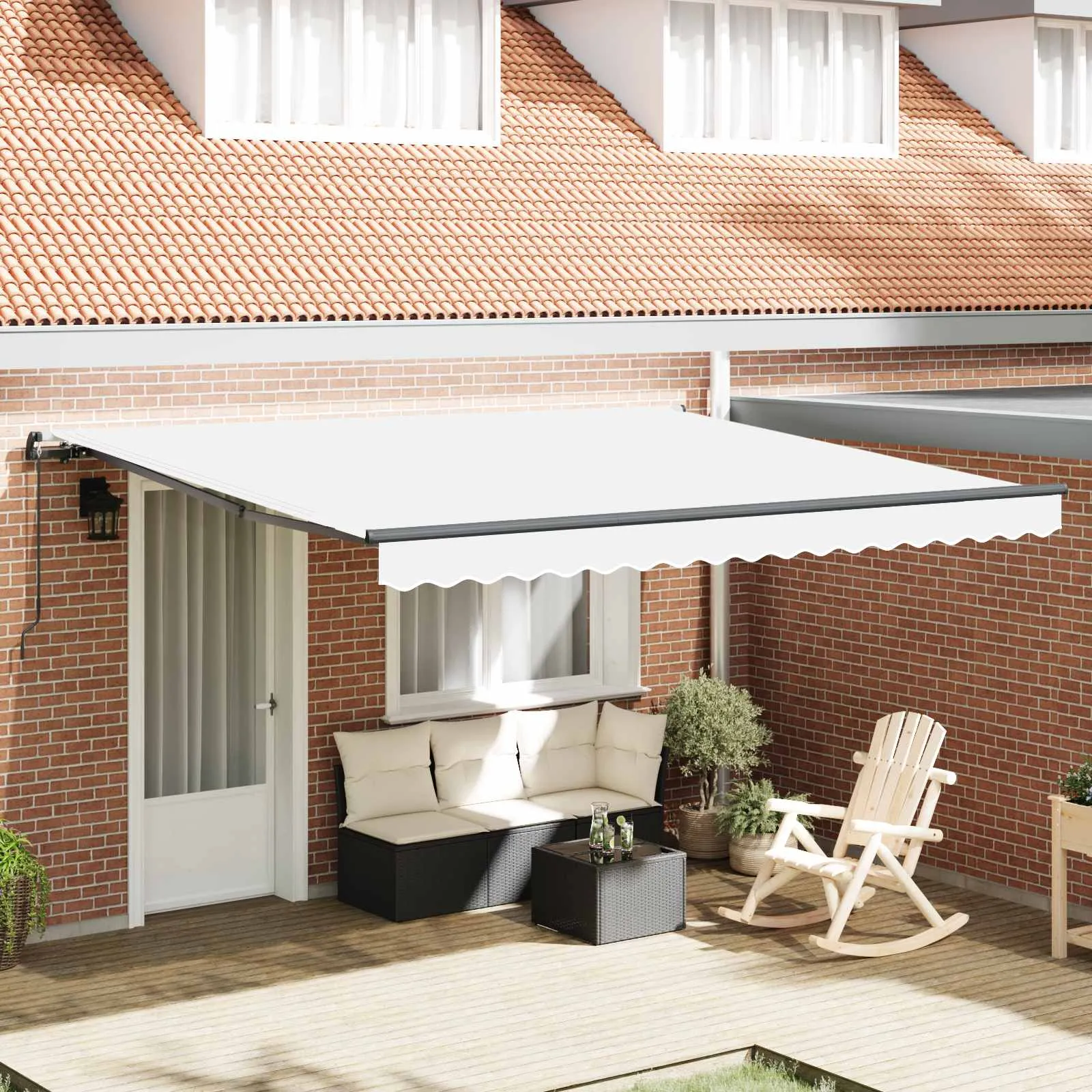 vidaXL Povlačivi tende Bijela 400 × 350 cm Poliester i aluminij - Venlo