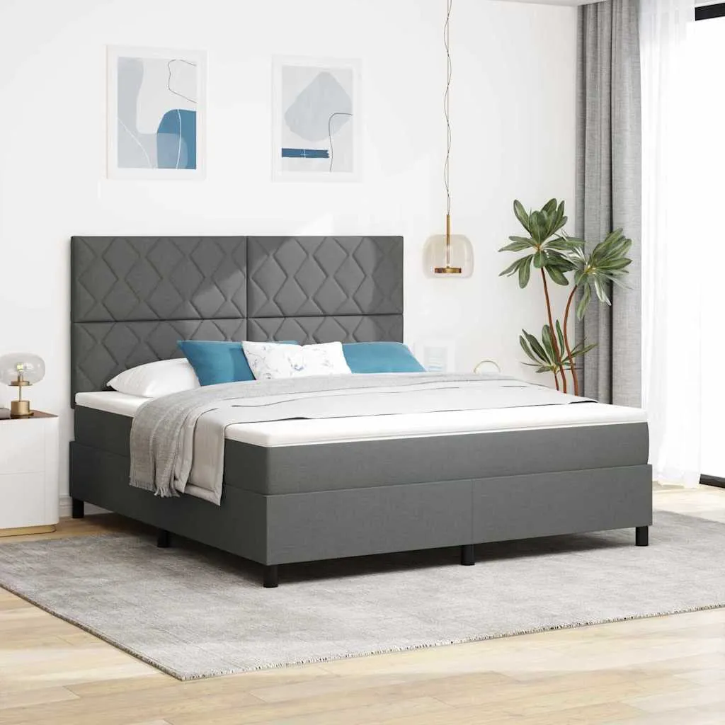 vidaXL Krevet s opruga kutije Tamno siva 180 x 200 cm tkanina - Venlo
