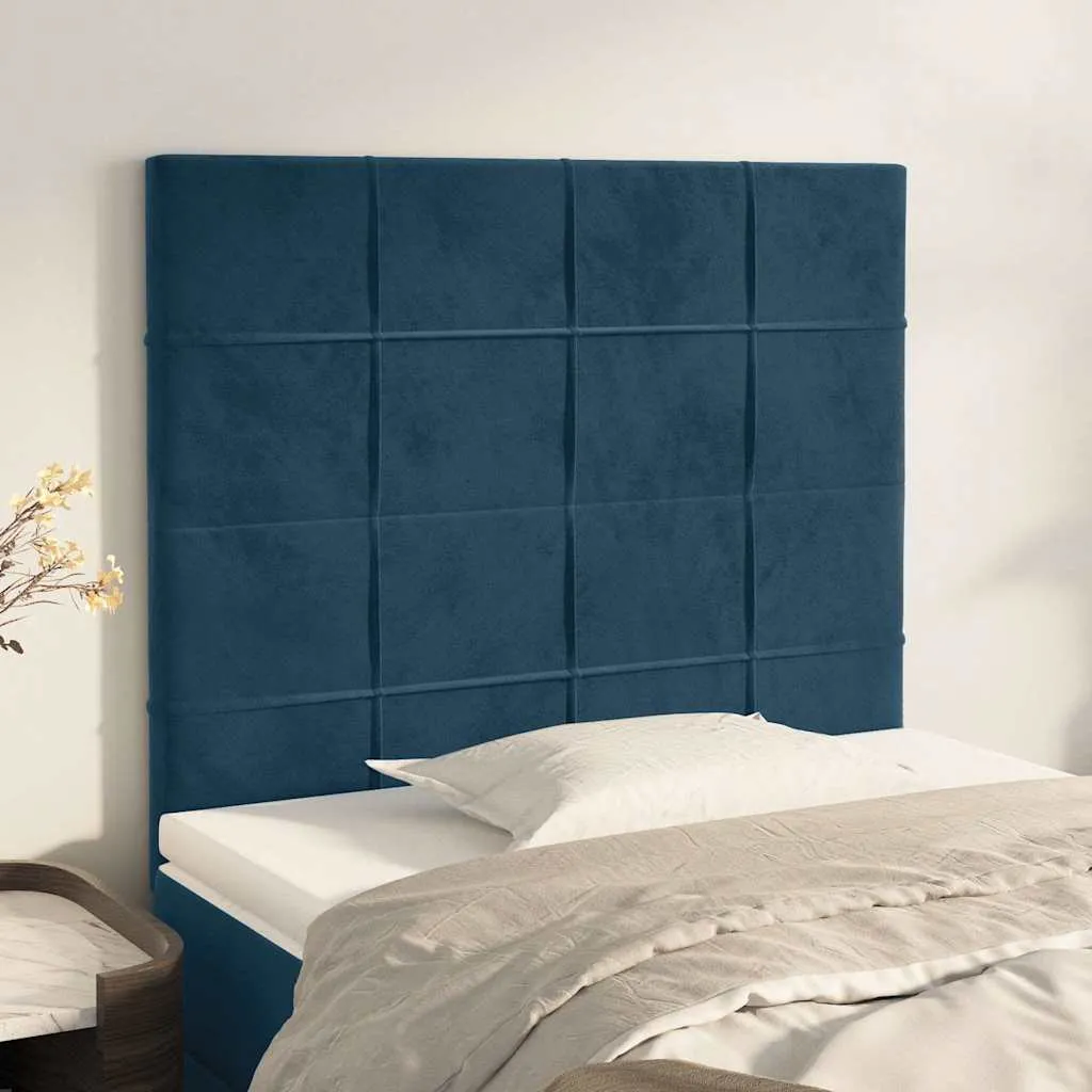vidaXL Uzglavlje tamnoplavo 80x5x118/128 cm baršunasto - Venlo