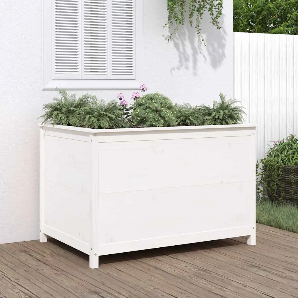 vidaXL Povišena vrtna gredica bijela 119,5x82,5x78 cm masivna borovina - Venlo