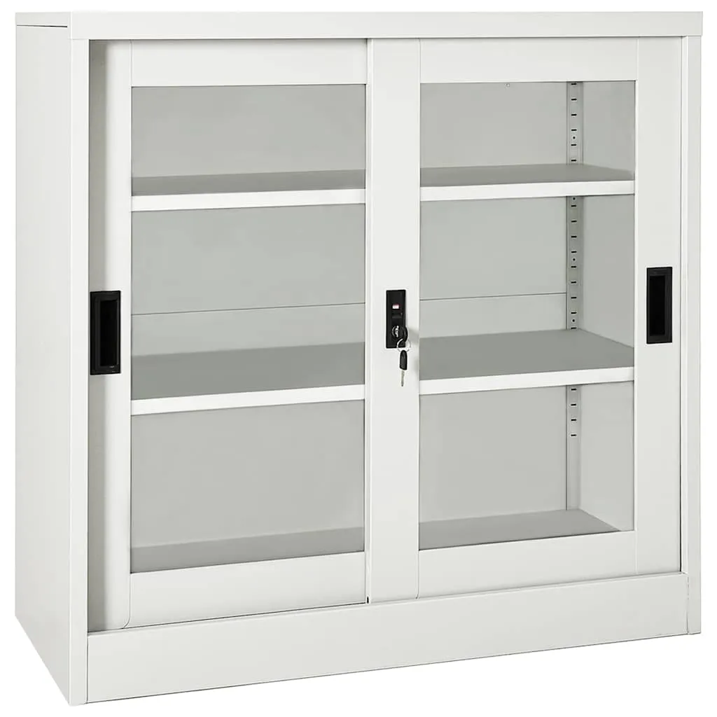 vidaXL Ormarić s kliznim vratima svjetlosivi 90 x 40 x 90 cm čelični - Venlo