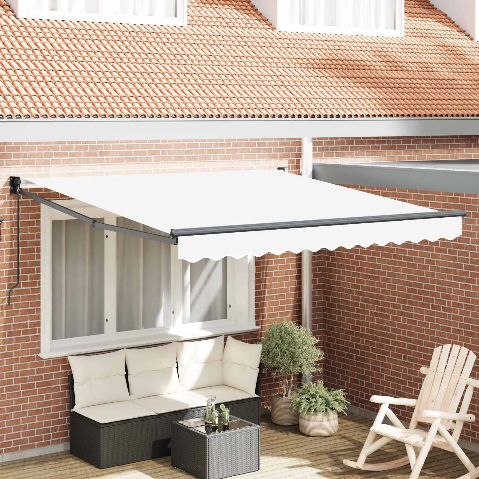 vidaXL Povlačivi tende Bijela 350 x 250 cm 100% Poliester i Aluminij - Venlo