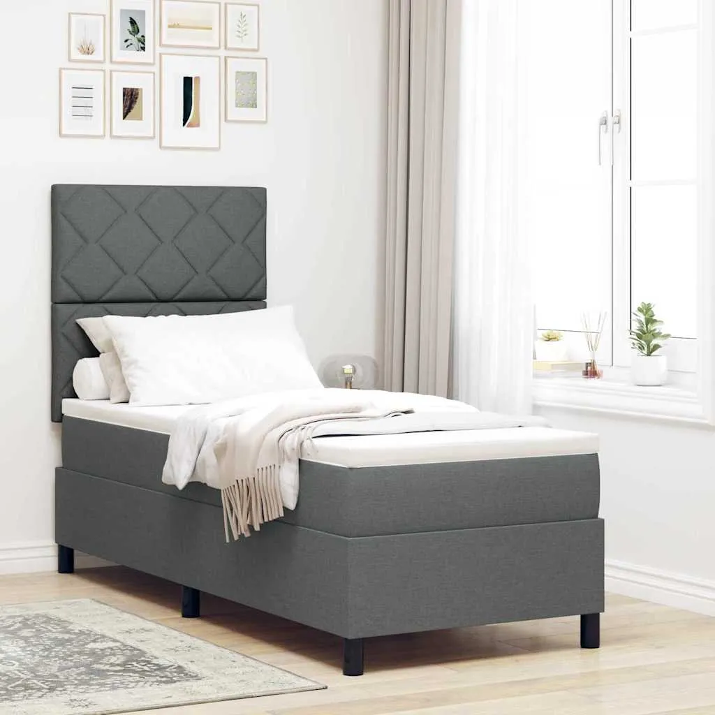vidaXL Krevet s opruga kutije Tamno siva 80 x 200 cm tkanina - Venlo