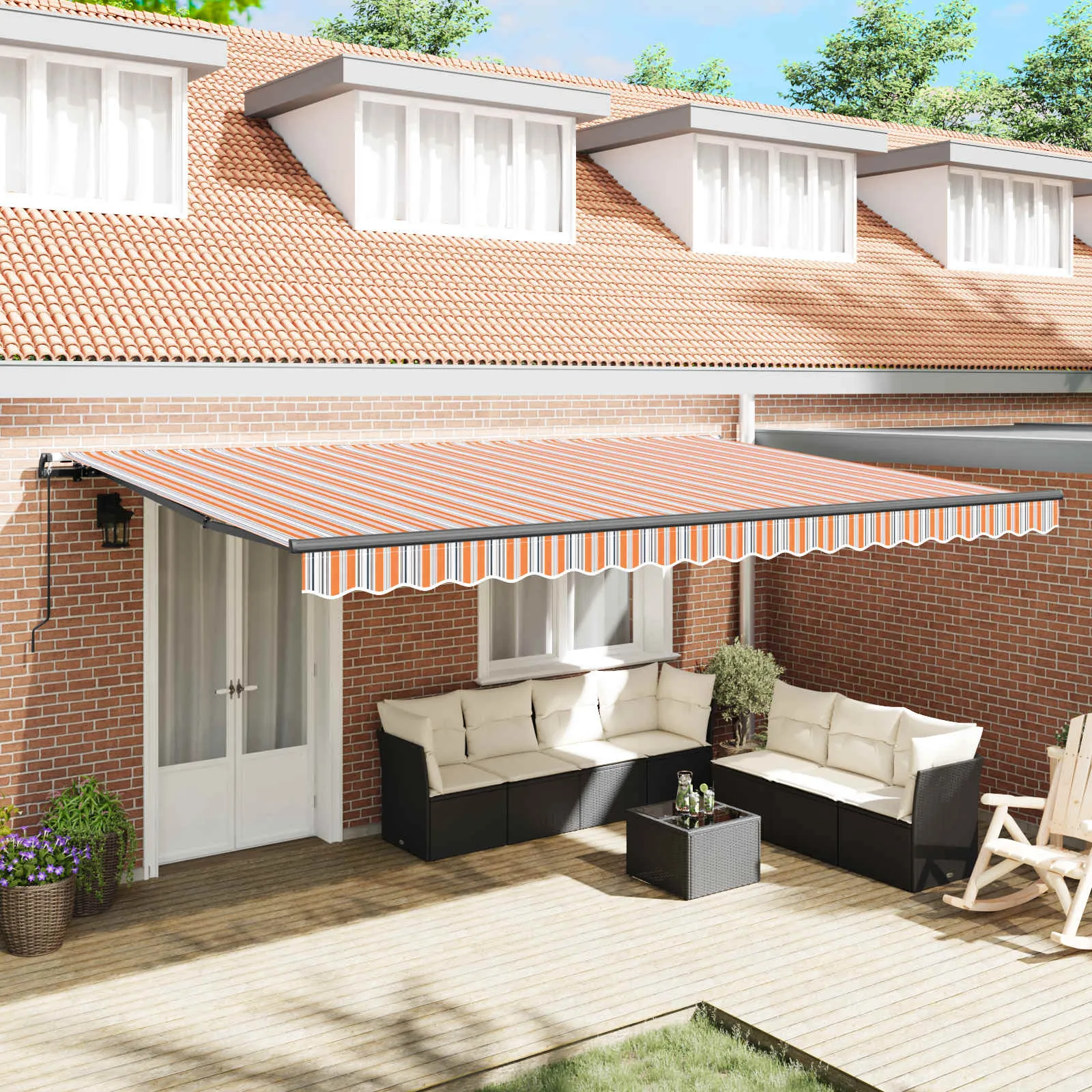 vidaXL Povlačivi tende Šareni 500 x 300 x 165 cm Poliester i aluminij - Venlo