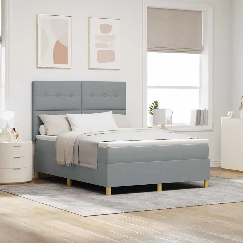 vidaXL Krevet s opruga kutije Svijetlo siva 160 x 200 cm tkanina - Venlo