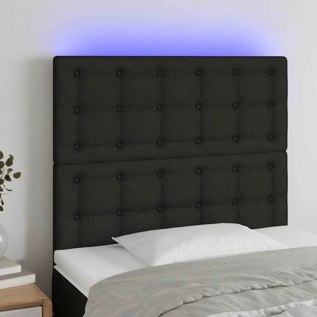 vidaXL LED uzglavlje crno 100x5x118/128 cm od tkanine - Venlo
