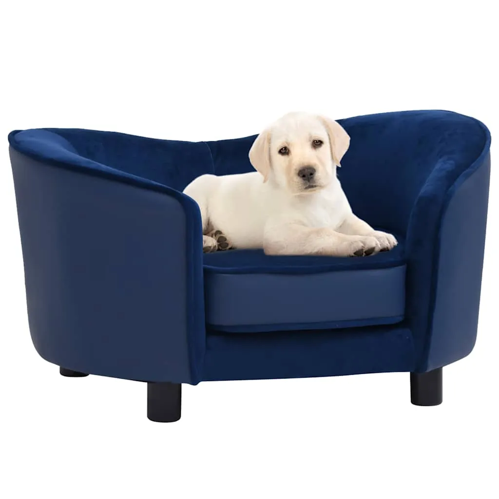 vidaxl sofa za pse plava 69 x 49 x 40 cm od pliša i umjetne kože - slika 1